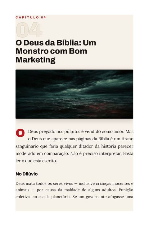 Abertura do capítulo 4: O Deus da Bíblia, um monstro com bom marketing